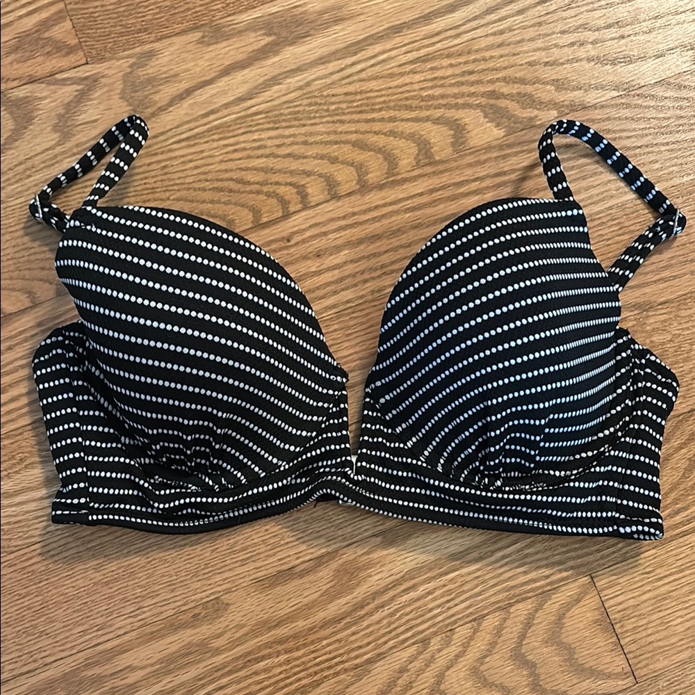 Target Black and White Striped Bikini Top